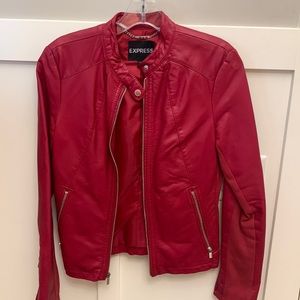 Express red leather jacket size small